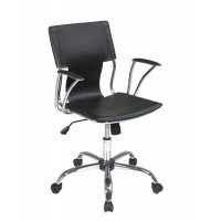 OSP Home Furnishings DOR26-BK Dorado Office Chair in Black Vinyl and Chrome Finish